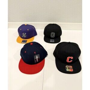 Lot of 4 New Snapback Hats - Cleveland Guardians, Initial G, Script S, Decky